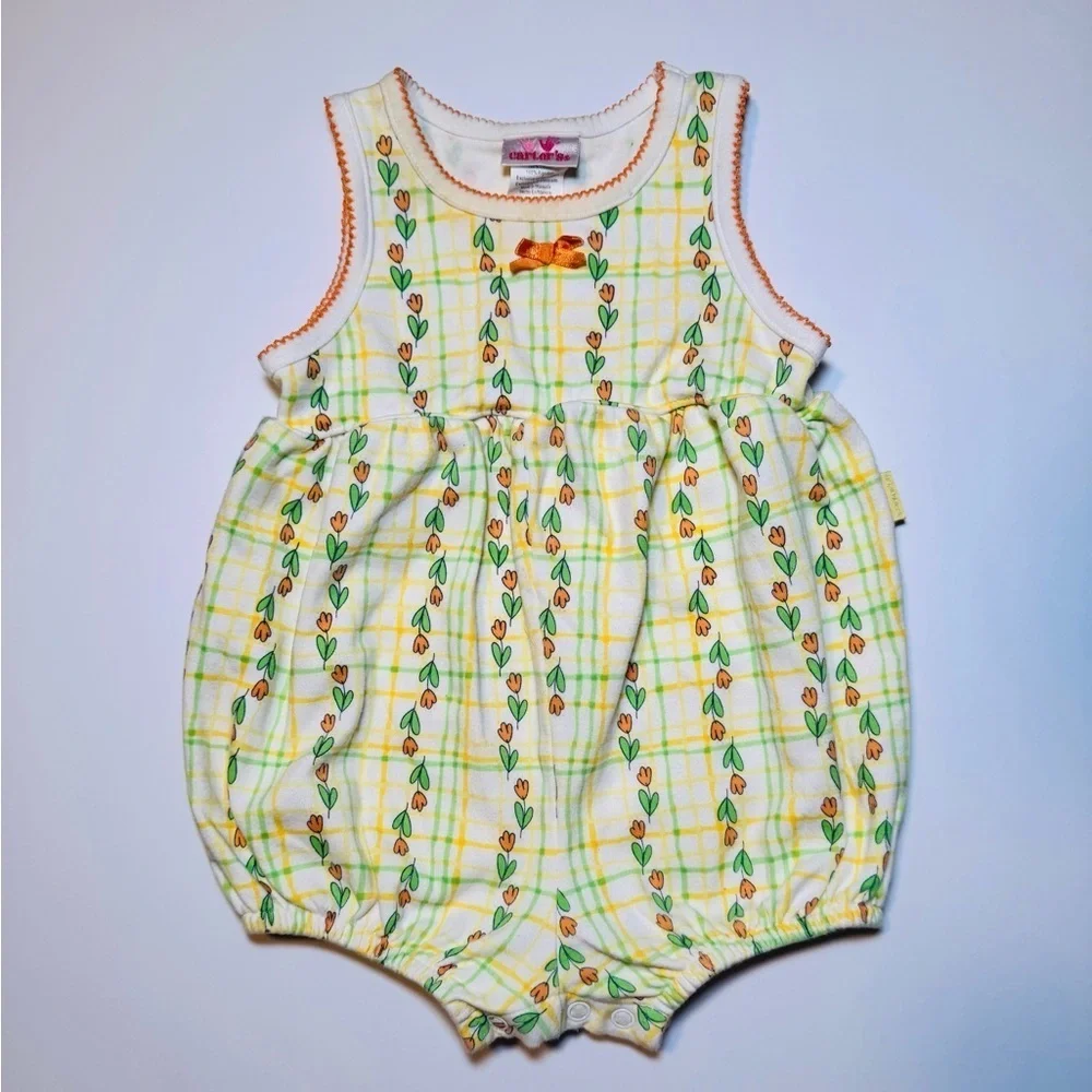 Carters Vintage Baby Girl Bubble Romper Size 18-24M